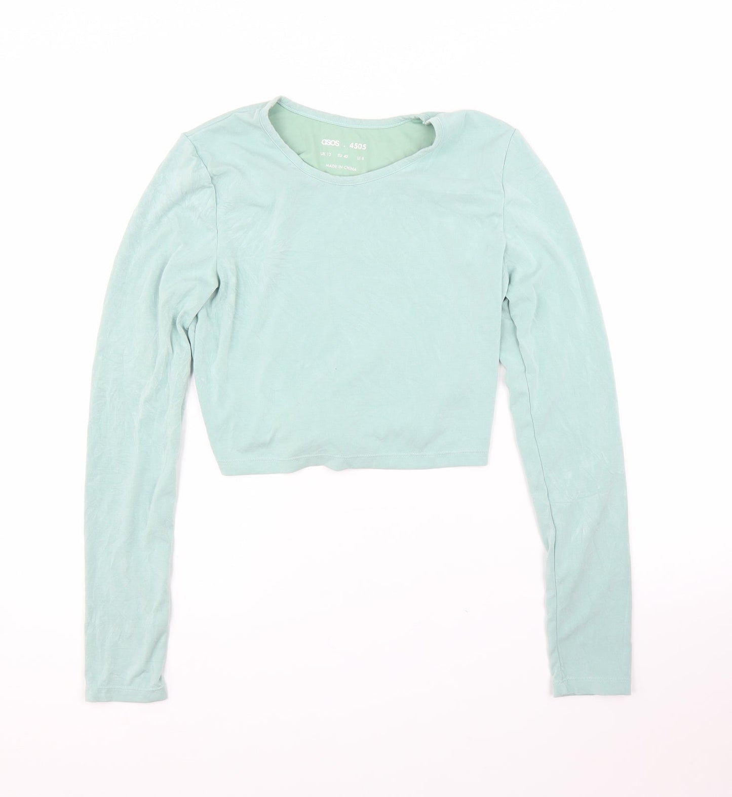 Womens UK Size 12 ASOS Green Cropped Blouse
