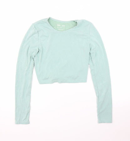 Womens UK Size 12 ASOS Green Cropped Blouse