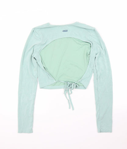 Womens UK Size 12 ASOS Green Cropped Blouse
