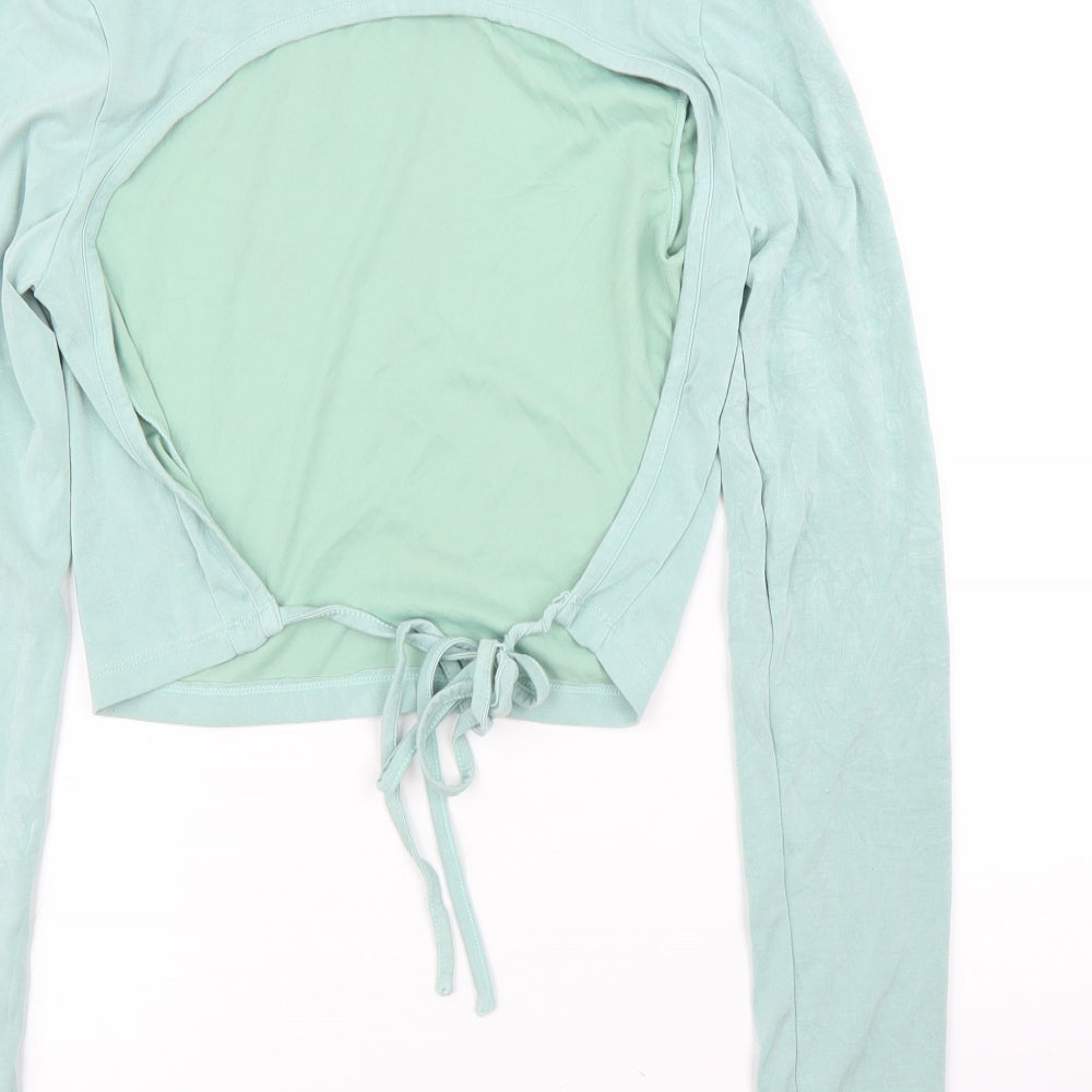 Womens UK Size 12 ASOS Green Cropped Blouse