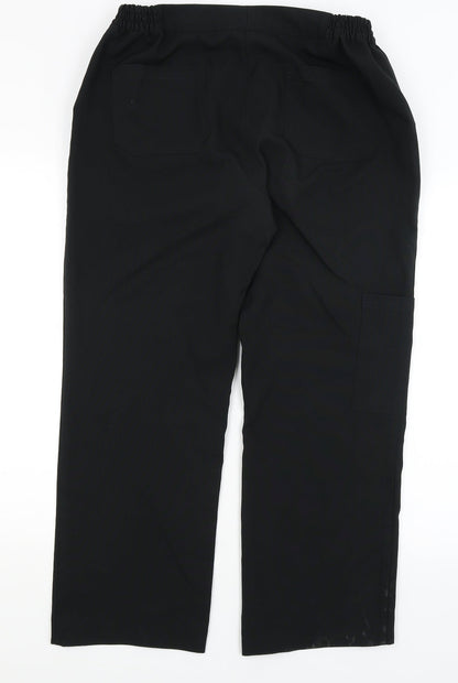 Womens UK Size 14 Dimensions Regular Fit Dress Pants Black Trousers