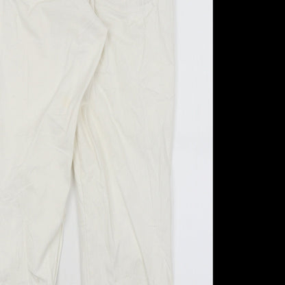 Womens UK Size S Astradivarius Regular Fit Capri White Trousers