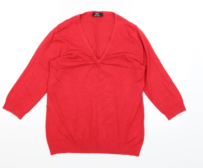 Womens UK Size 12 M&S Red Pullover Jumper