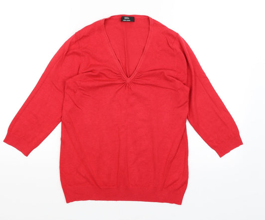 Womens UK Size 12 M&S Red Pullover Jumper