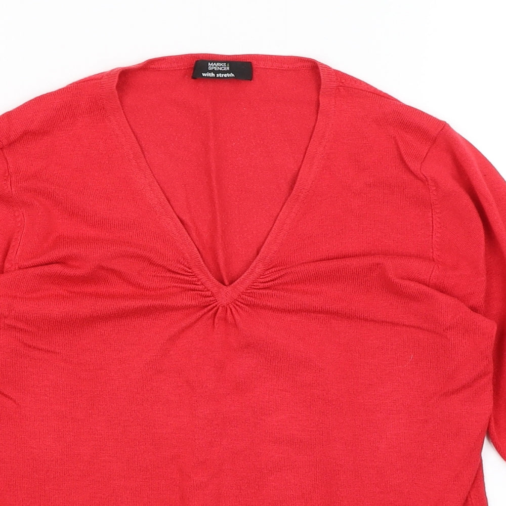 Womens UK Size 12 M&S Red Pullover Jumper