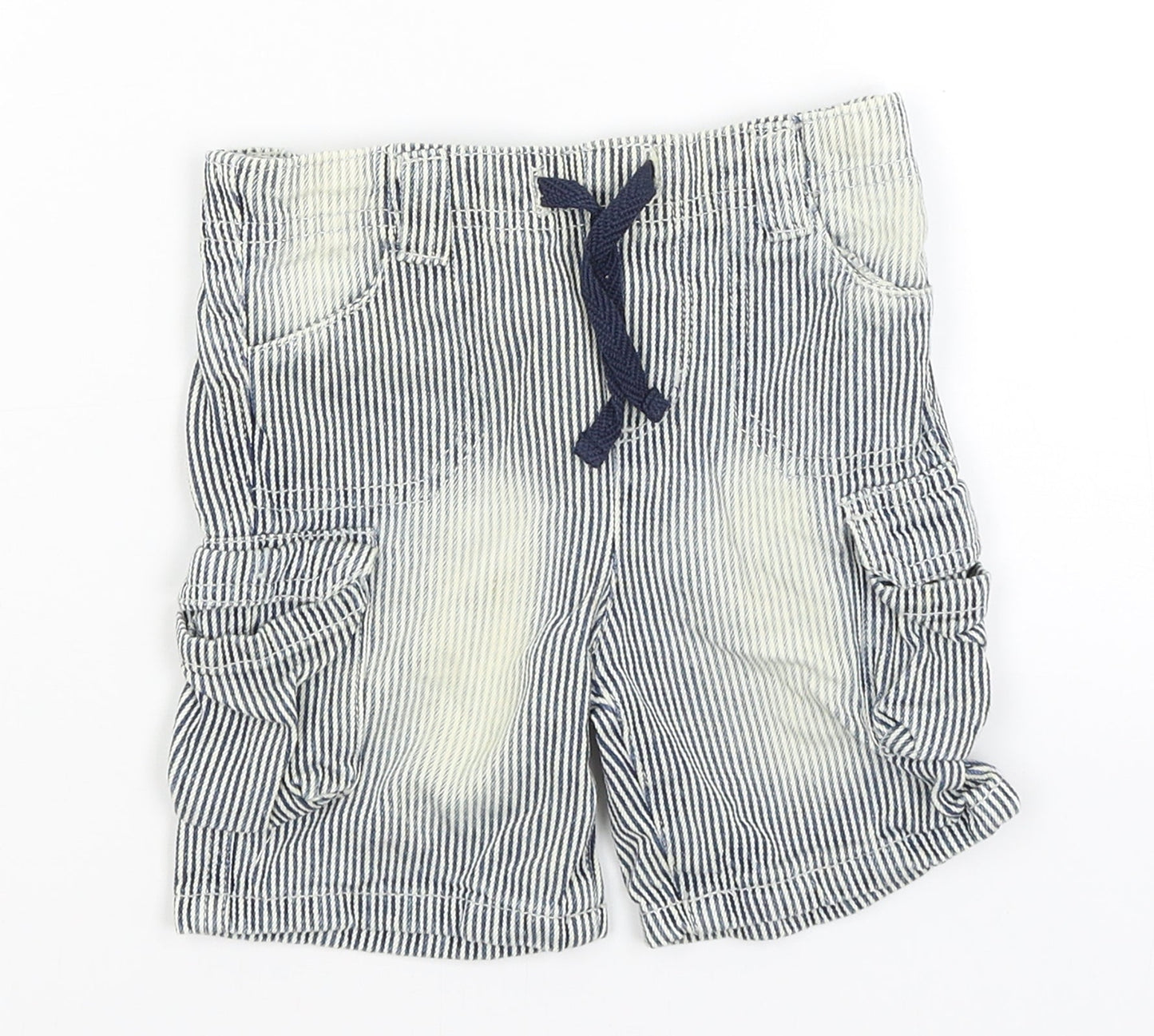 Baby Baby Blue Striped  Cropped Trousers Size 12-18 Months