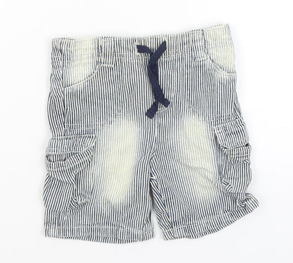 Baby Baby Blue Striped  Cropped Trousers Size 12-18 Months