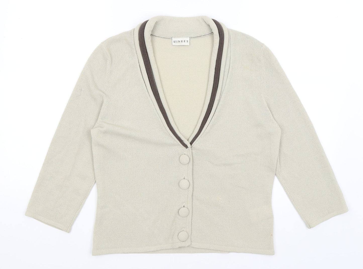 Womens UK Size 12 Minuet Beige Cardigan Jumper