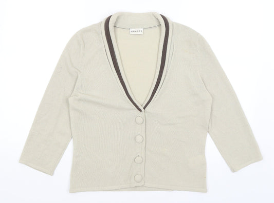 Womens UK Size 12 Minuet Beige Cardigan Jumper