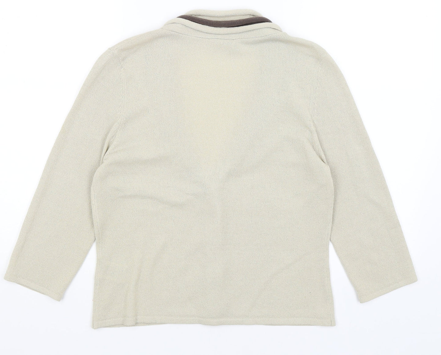 Womens UK Size 12 Minuet Beige Cardigan Jumper