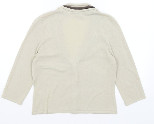 Womens UK Size 12 Minuet Beige Cardigan Jumper