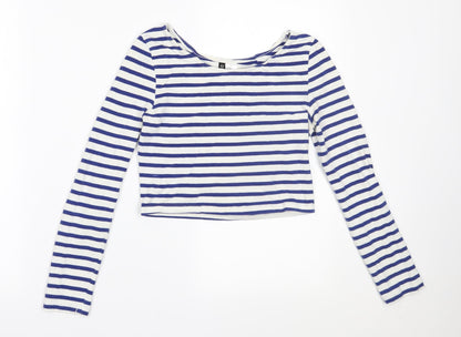 Womens UK Size XS H&M White Cropped Blouse