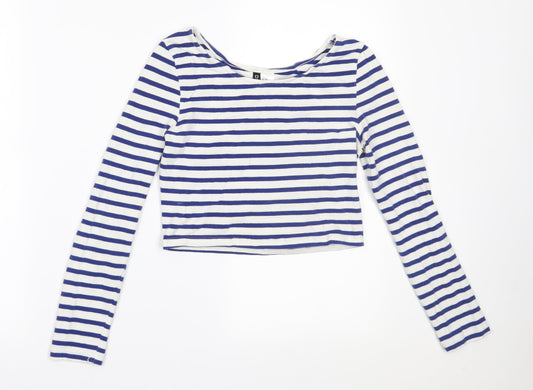 Womens UK Size XS H&M White Cropped Blouse