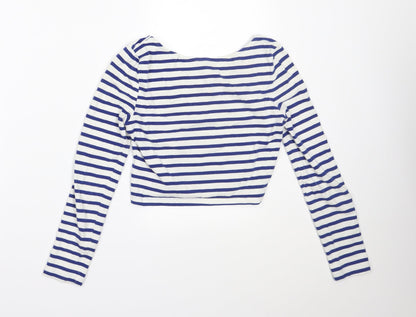 Womens UK Size XS H&M White Cropped Blouse