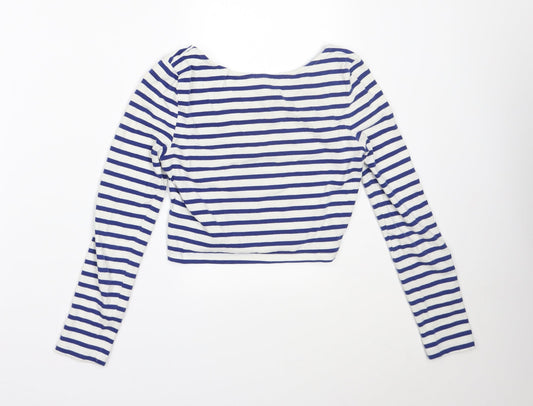 Womens UK Size XS H&M White Cropped Blouse