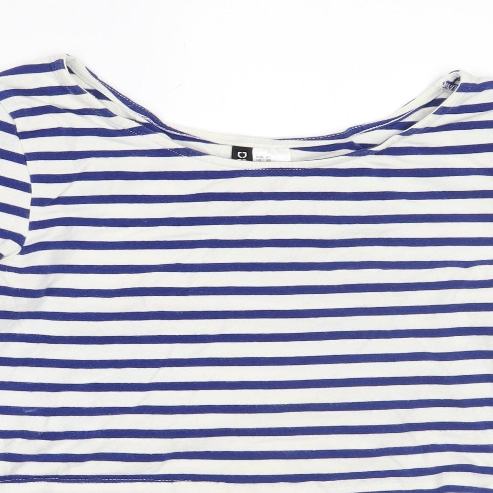 Womens UK Size XS H&M White Cropped Blouse