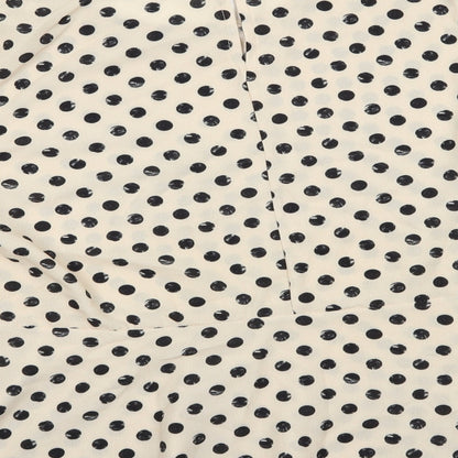 Boohoo Womens Beige Polka Dot Chiffon Basic Blouse Size 8