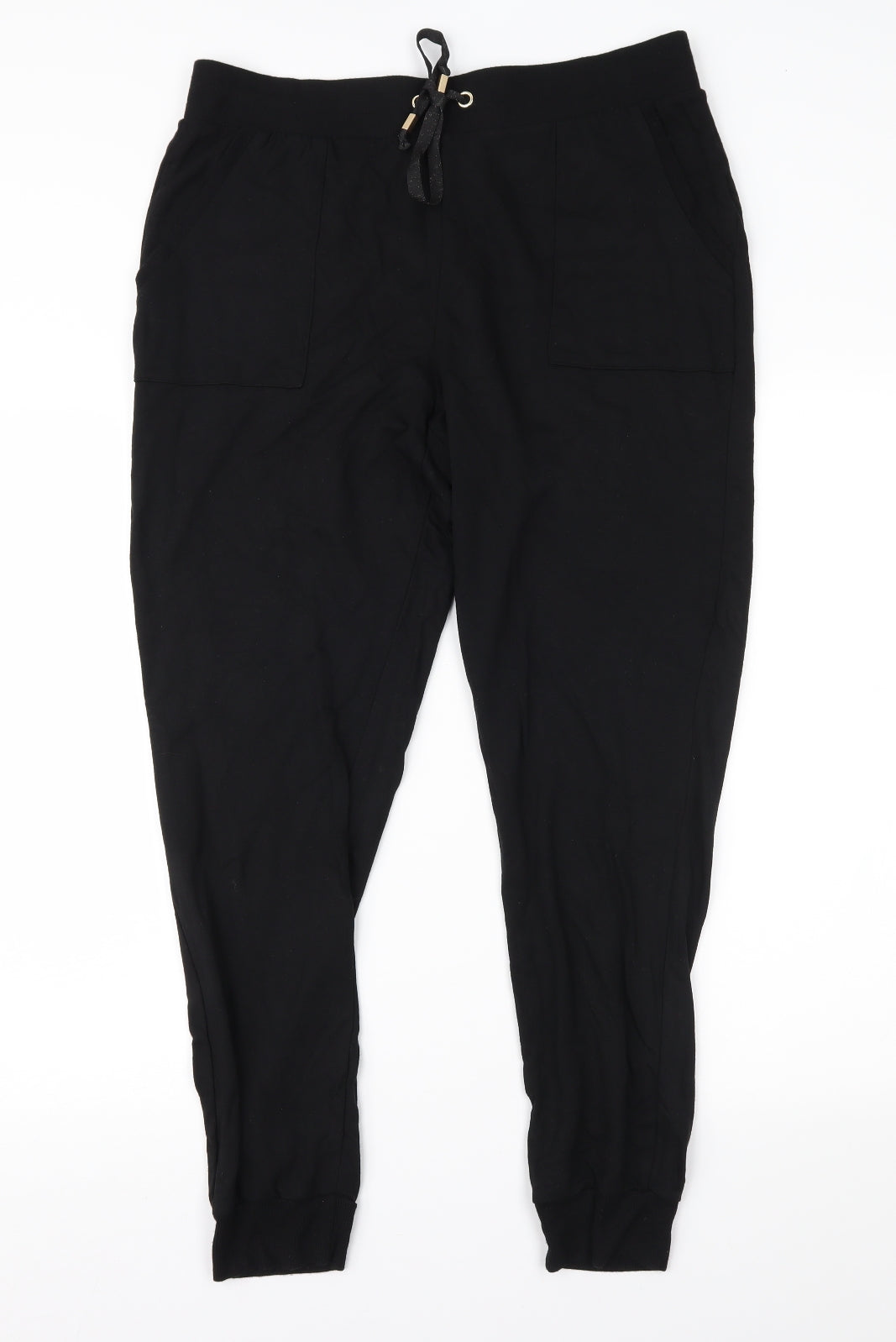 F&F Womens Black   Sweatpants Trousers Size 14 L26 in