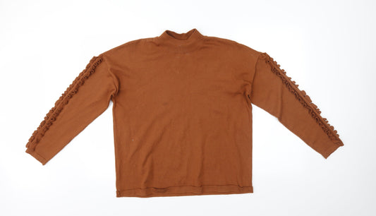 Womens UK Size L Papaya Brown Pullover Jumper