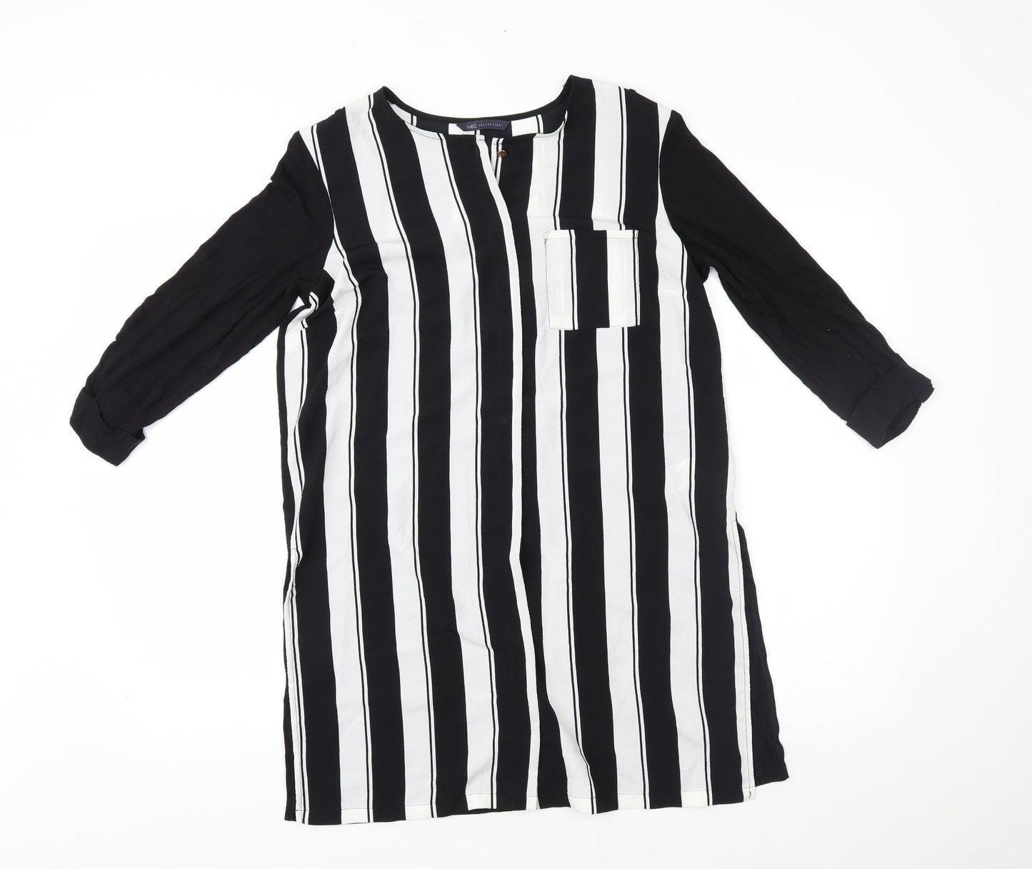 Womens UK Size 10 Marks and Spencer Black Basic Button-Up