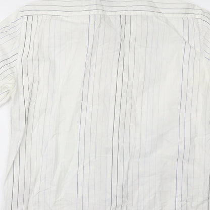 Mens UK Size L NEXT White  Button-Up Short Sleeve Casual Shirt