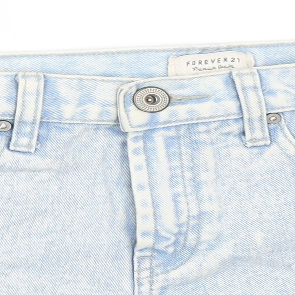 FOREVER 21 Womens Blue  Denim Hot Pants Shorts Size 24 in