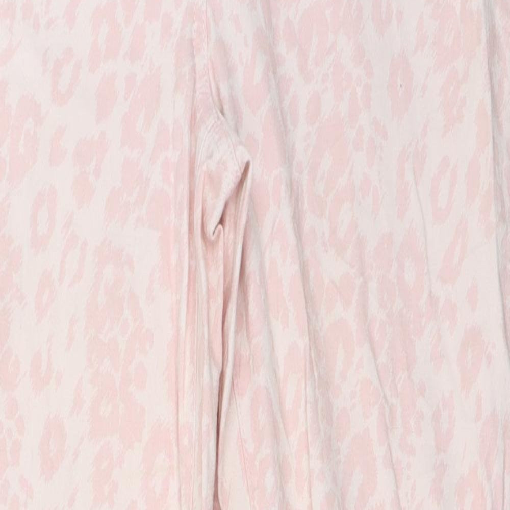 F&F Womens Pink Animal Print  Capri Jeans Size 10 L27 in