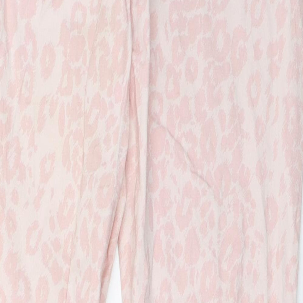 F&F Womens Pink Animal Print  Capri Jeans Size 10 L27 in