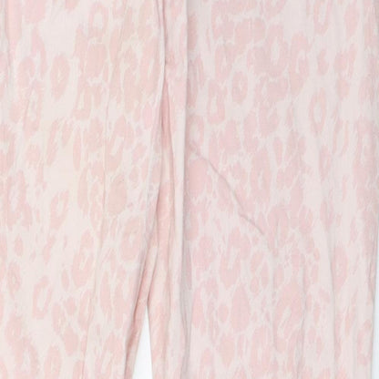 F&F Womens Pink Animal Print  Capri Jeans Size 10 L27 in