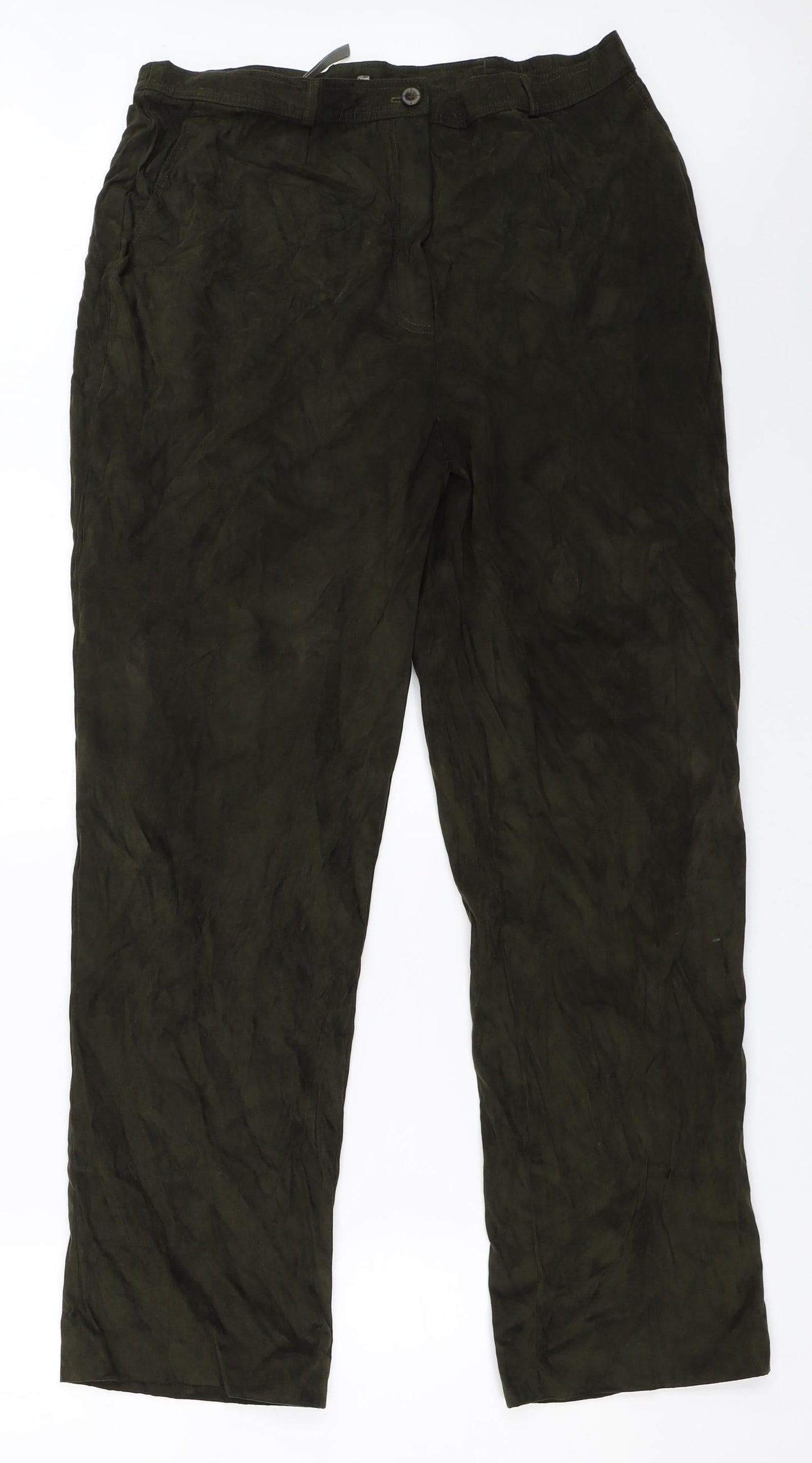 Womens UK Size 18 Gelco Regular Fit  Green Trousers
