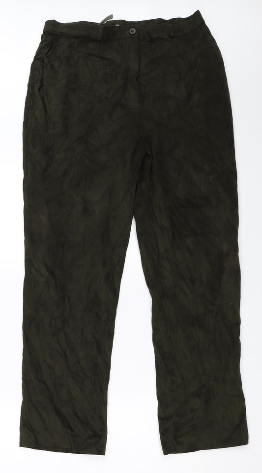 Womens UK Size 18 Gelco Regular Fit  Green Trousers