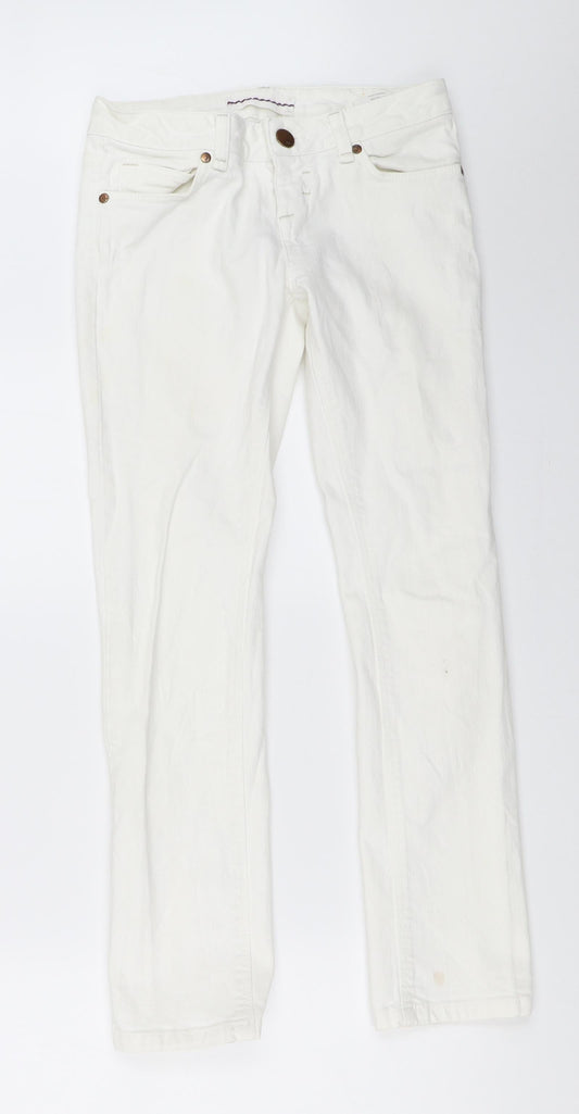Topshop Womens White  Denim Straight Jeans Size 26 in L29 in
