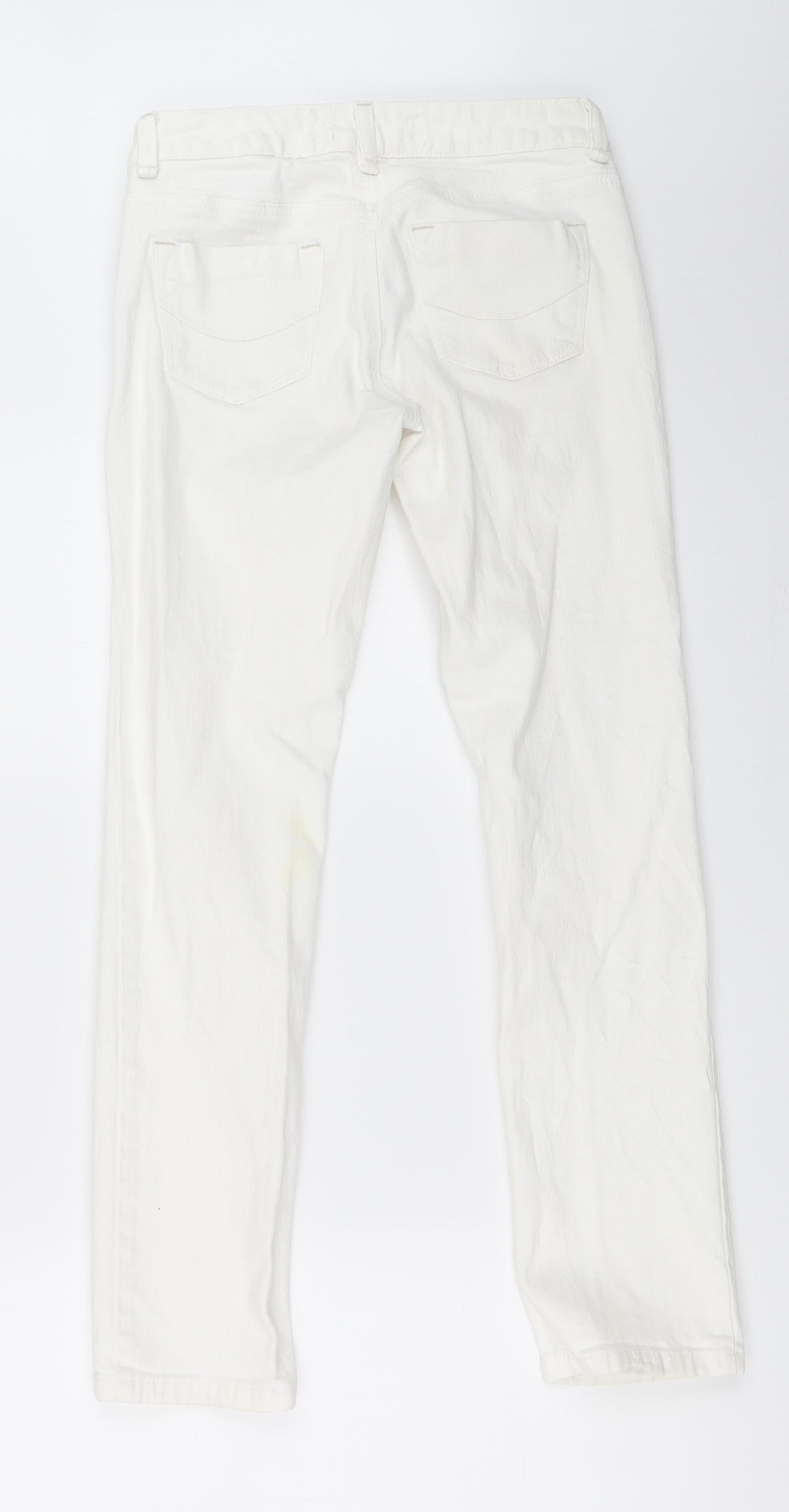 Topshop Womens White  Denim Straight Jeans Size 26 in L29 in
