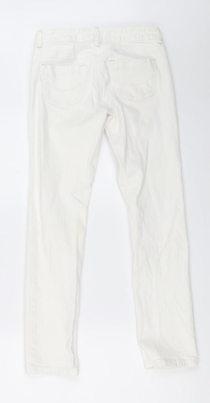 Topshop Womens White  Denim Straight Jeans Size 26 in L29 in