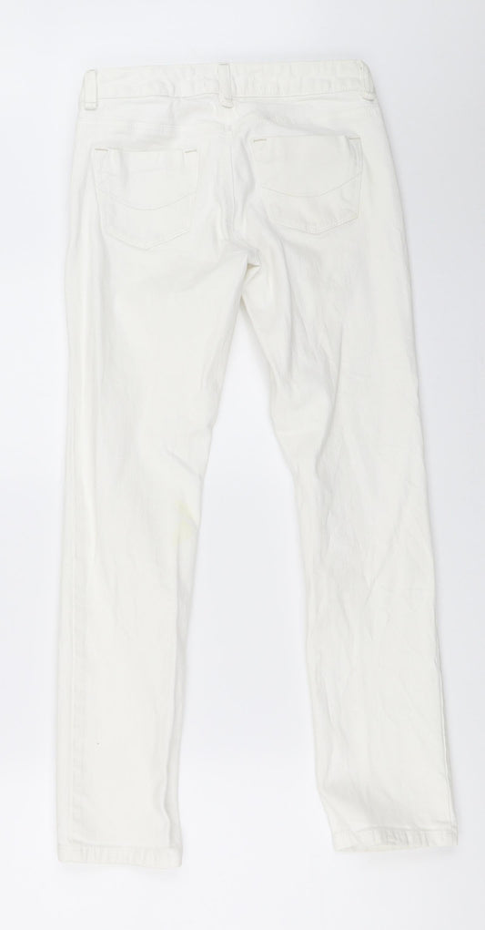 Topshop Womens White  Denim Straight Jeans Size 26 in L29 in