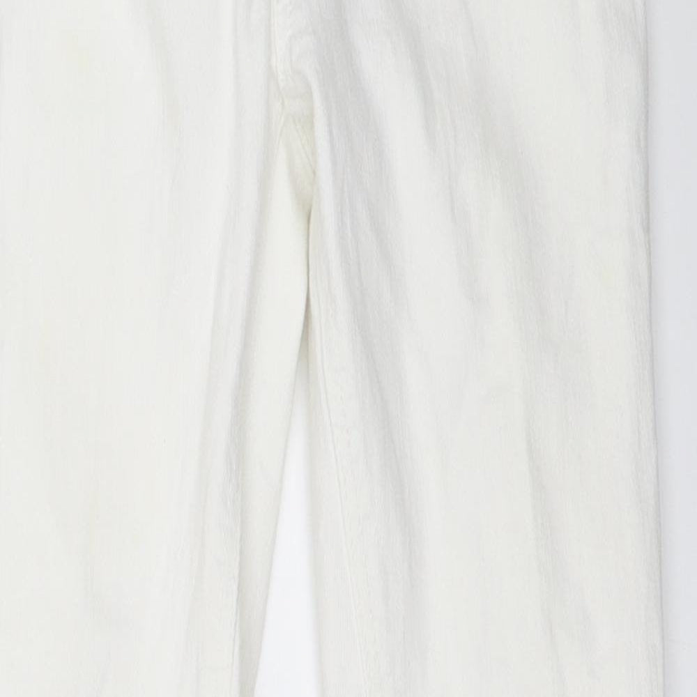 Topshop Womens White  Denim Straight Jeans Size 26 in L29 in