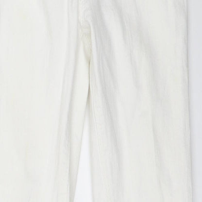 Topshop Womens White  Denim Straight Jeans Size 26 in L29 in