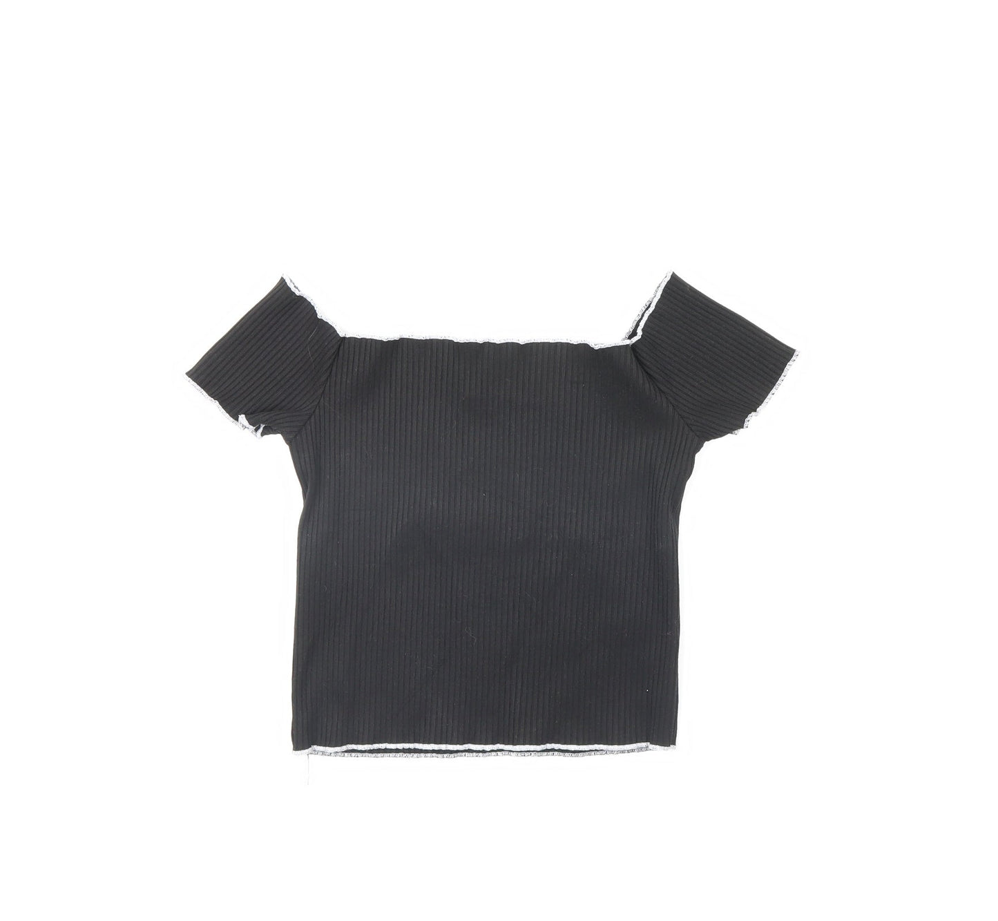 Primark Womens Black   Cropped T-Shirt Size 10