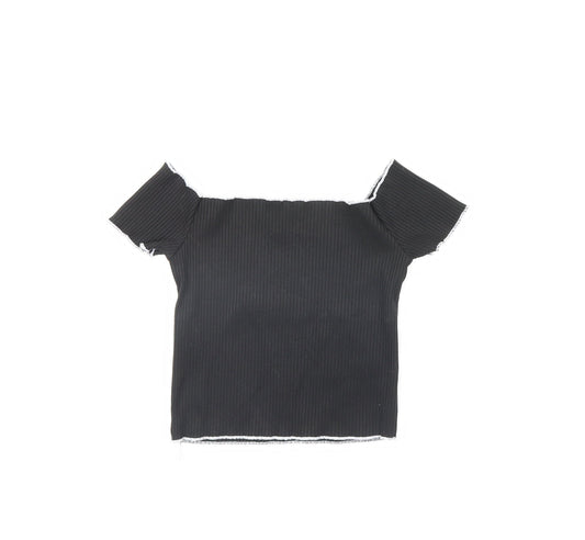 Primark Womens Black   Cropped T-Shirt Size 10