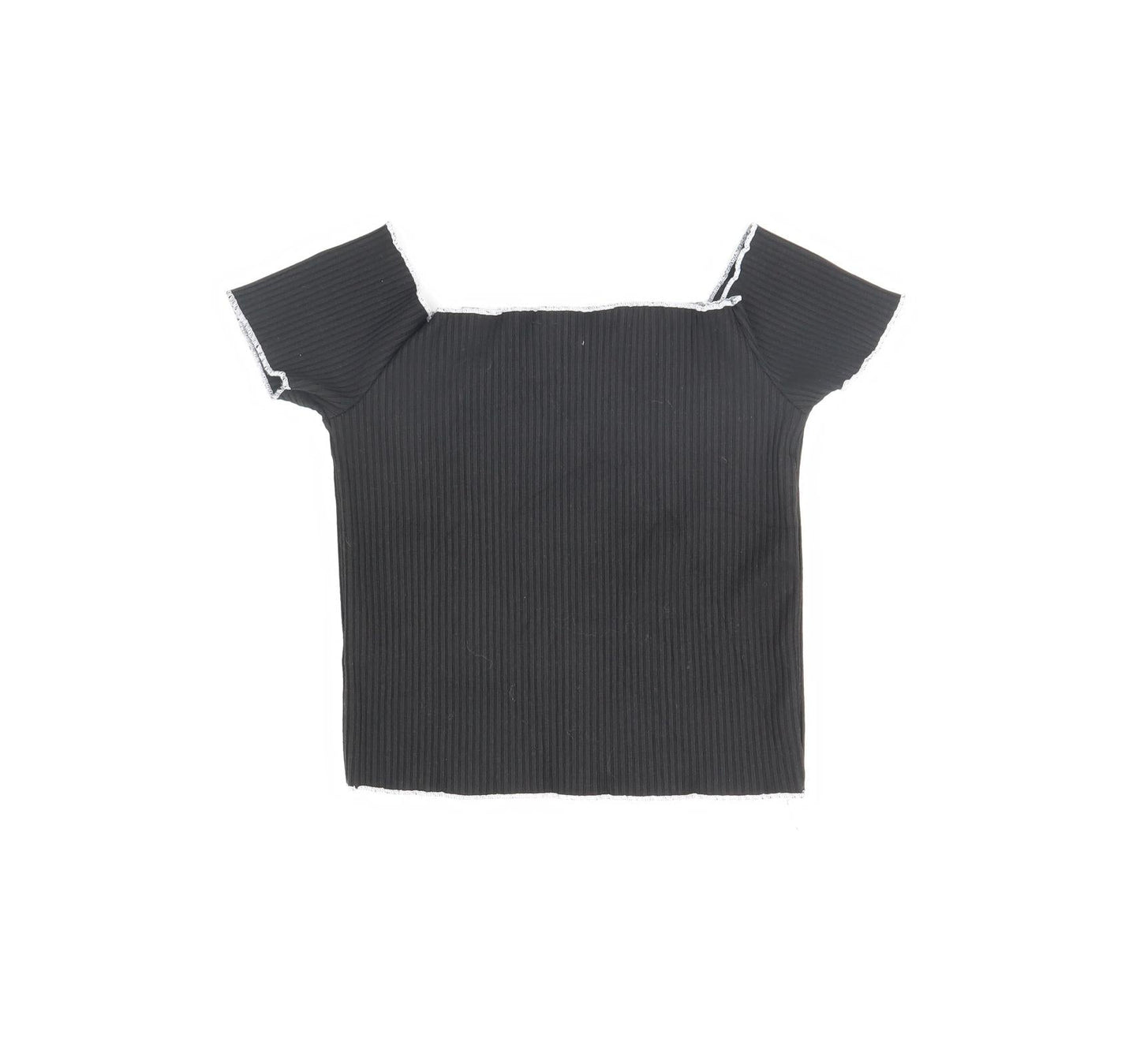 Primark Womens Black   Cropped T-Shirt Size 10