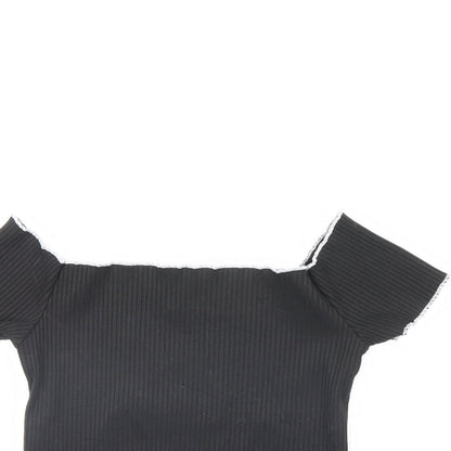 Primark Womens Black   Cropped T-Shirt Size 10