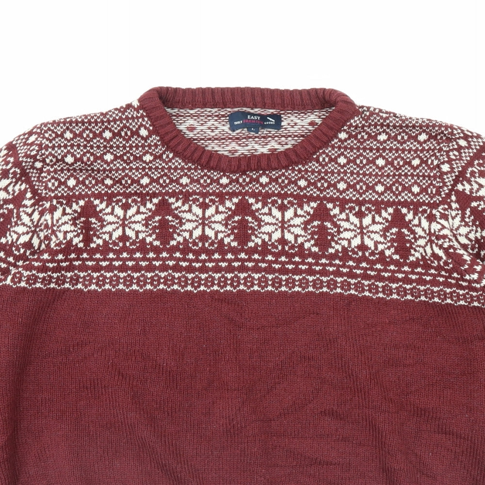 Easy Mens Red   Pullover Jumper Size L