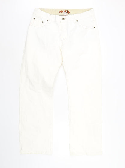 Parallel Womens Ivory  Denim Straight Jeans Size 36 in L32 in