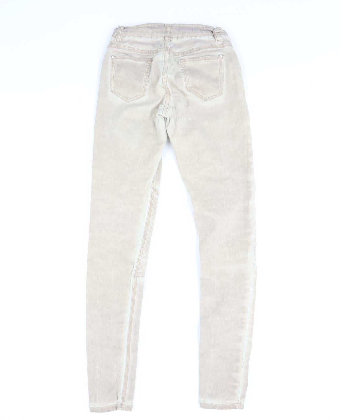 Womens UK Size 8 Preworn Regular Fit Skinny Beige Jeans