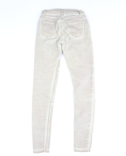 Womens UK Size 8 Preworn Regular Fit Skinny Beige Jeans