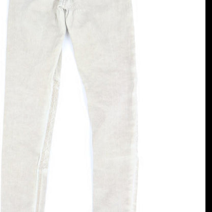Womens UK Size 8 Preworn Regular Fit Skinny Beige Jeans
