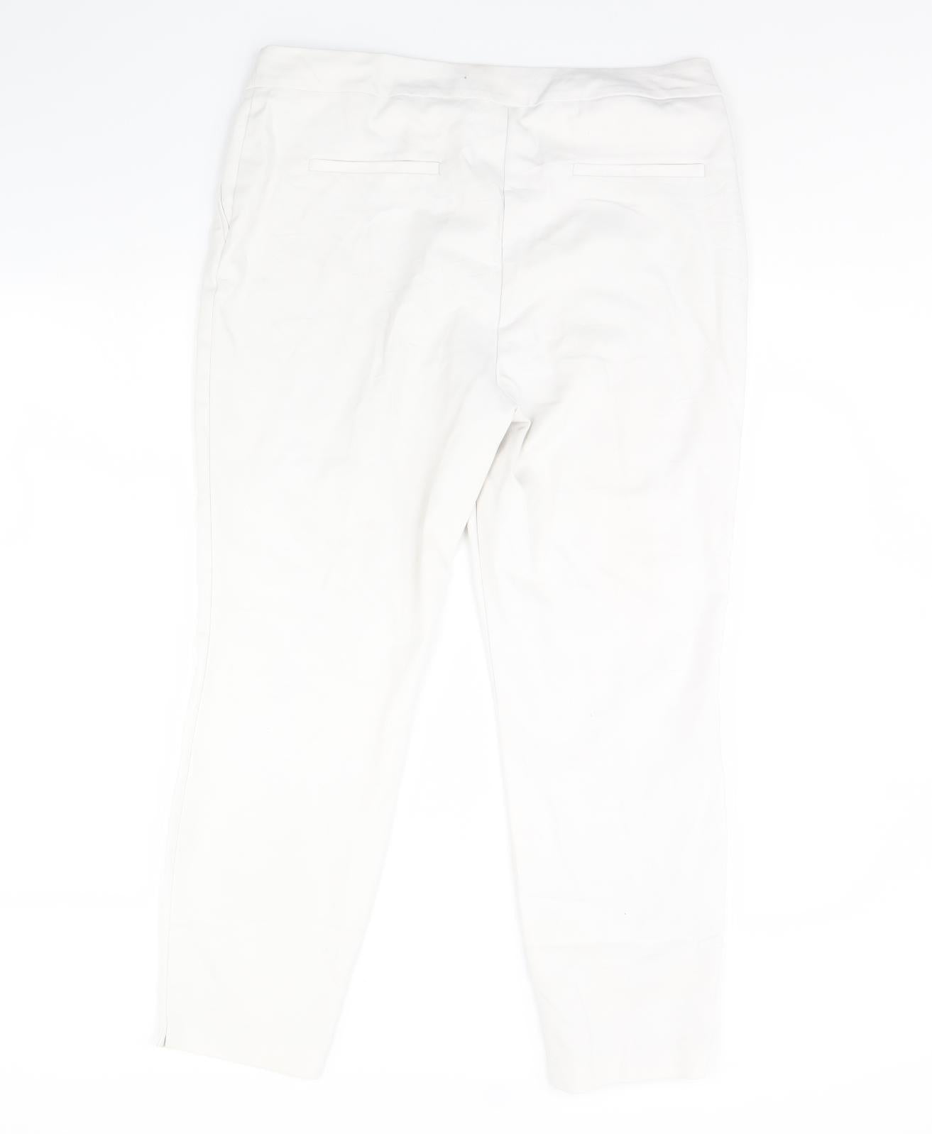 Womens UK Size 16 Papaya Regular Fit  White Trousers