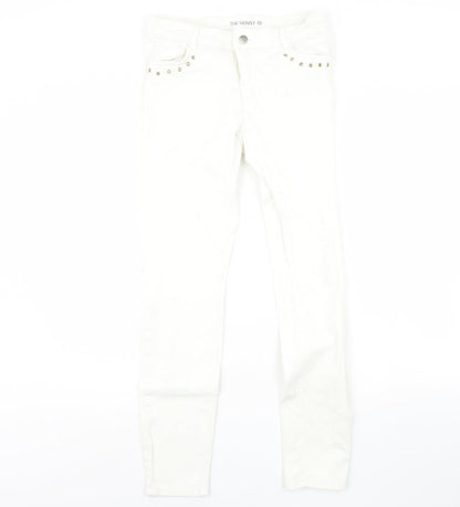 Yessica Womens White  Denim Skinny Jeans Size 8 L29 in