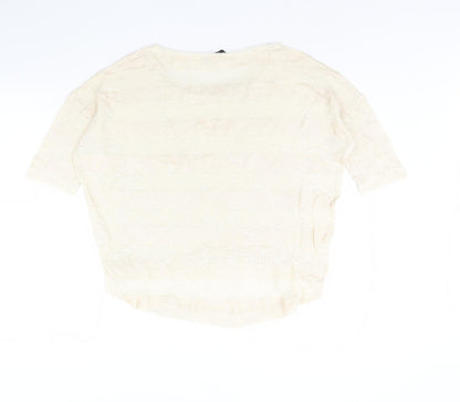 Womens UK Size 14 Dorothy Perkins Beige Pullover Jumper