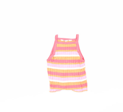 H&M Girls Multicoloured Striped  Cropped Tank Size 2 Years